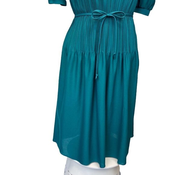 Vintage Jerell Of Texas Accordion Pleated Mid Century Belted Drop Waist - Picture 4 of 13